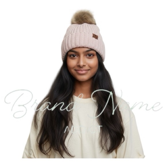 BearPaw Pom Knitted Beanie Hat - Picture 4 of 5